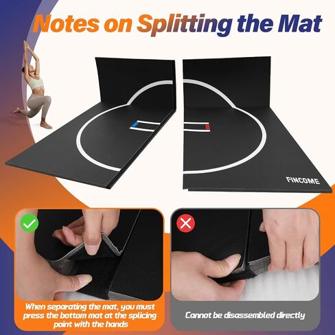 10' x 10' Wrestling Mat for Home Black Jiu Jitsu Wrestling Mats Durable Judo Mats for BJJ MMA Training Roll-Up Design Wrestling Mat for Grappling Martial Art Boxing Judo in Saudi Arabia