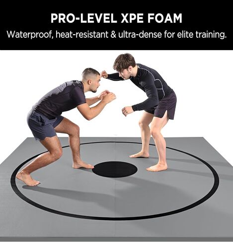 10 '× 10' مصارعة وميسماس MMA ، حصيرة Jiu Jitsu ، 1.25 في رغوة XPE عالية الكثافة ، الحواف المختومة ، 42 رطلا مع حقيبة حمل ، صالة رياضية منزلية BJJ. in Kuwait