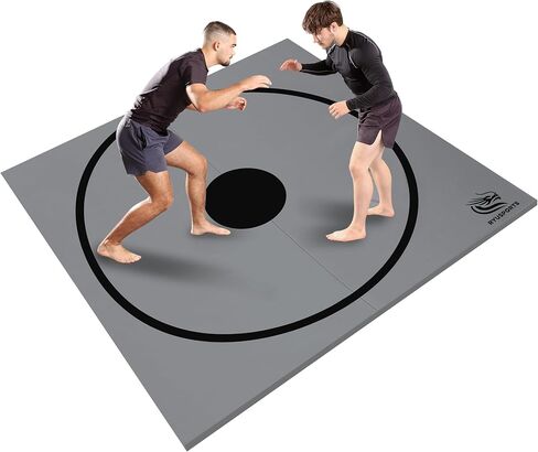 10 '× 10' مصارعة وميسماس MMA ، حصيرة Jiu Jitsu ، 1.25 في رغوة XPE عالية الكثافة ، الحواف المختومة ، 42 رطلا مع حقيبة حمل ، صالة رياضية منزلية BJJ. in Kuwait