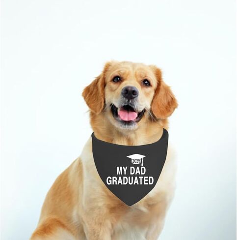 JXGZSO 1 قطعة التخرج Dog Bandana - أمي/أبي تخرج 2024 - Dog Bandana - Black - 34cm in Saudi Arabia