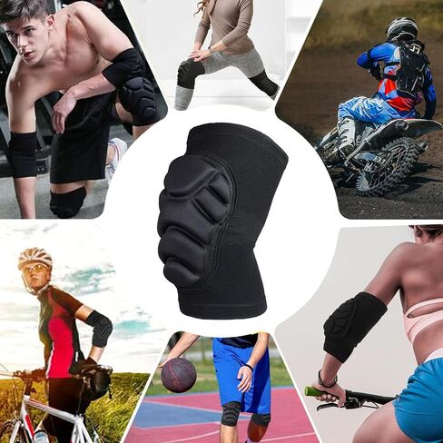 Tactical crawling creeping set skateboarding roller skating kneeling crawling sponge impact resistant wear and tear anti-slip protection thick pads foam pads, work knee pads, Muay Thai fighting volleyball soccer wrestling gardening black knee pads (Black, in Kuwait