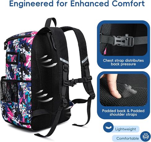 Lacrosse Bag for Kids and Youth, Lacrosse Backpack with Helmet Holder and Shoes Compartment, Waterproof Field Hockey Gears Bag for Boys & Girls in Kuwait