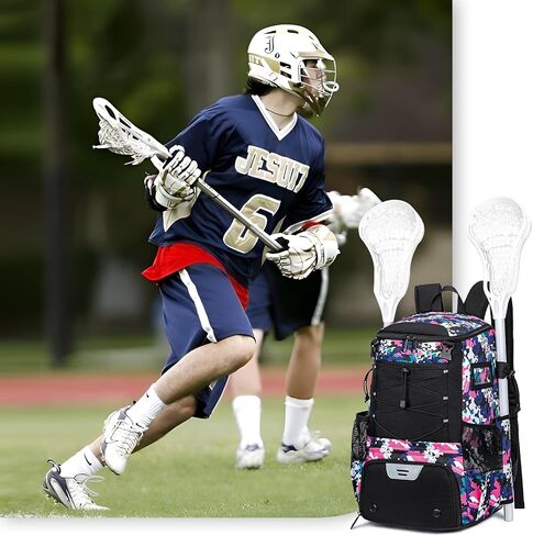 Lacrosse Bag for Kids and Youth, Lacrosse Backpack with Helmet Holder and Shoes Compartment, Waterproof Field Hockey Gears Bag for Boys & Girls in Kuwait