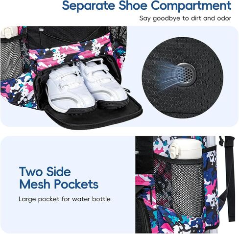 Lacrosse Bag for Kids and Youth, Lacrosse Backpack with Helmet Holder and Shoes Compartment, Waterproof Field Hockey Gears Bag for Boys & Girls in Kuwait