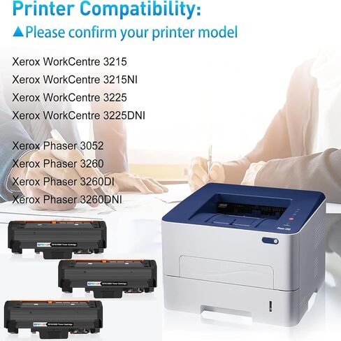 استبدال خرطوشة الحبر المتوافقة مع Xerox 106R02777 خرطوشة الحبر الأسود لاستخدامها مع Phaser 3260 3260DI 3260DNI 3052 WorkCentre 3215 3215NI 3225 3225DNI الطابعة (3-black) in Kuwait