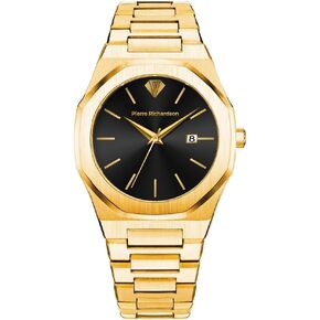 PIRRE Richardson PR5624 Men’s Watch – Black Stainless Steel, Star Dust Dial, Sapphire Crystal Glass, 5ATM in Kuwait