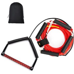 حبل ومقبض 75 قدمًا ، لا يوجد حبل سحب من Dyneema Dyneema ، 4 أقسام تطفو على حبل التزلج على الماء للاستيقاظ ، والكسل المائي ، والركبة ، و Wakesurfing in Kuwait