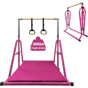 بار الجمباز القابل للطي KIP BAR ، بار أفقي للأطفال ، لا يوجد معدات صالة رياضية متذبذبة للمنزل الداخلي ، ارتفاع 3 'إلى 5' ، لاعبي الجمباز 1-4 ، 300 رطل القدرة in Kuwait