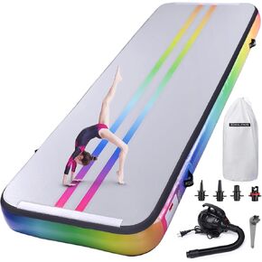 قابلة للنفخ في الهواء الجمباز حصيرة 10ft/13ft/16ft الحصير التدريب الحصير تعثر مع مضخة الهواء الكهربائية للمنزل/الصالة الرياضية/التشجيع/الشاطئ/في الهواء الطلق (سميكة 4 بوصات) in Kuwait