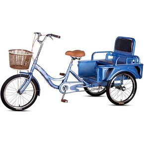 Three Wheel Bike Adult Tricycle 20in Adult Bicycle High Carbon Steel Frame Three Wheel Cruiser Bike with Rear Seat Comfort Bicycles Bike Suitable for The Elderly Cycling Pedalling in Saudi Arabia