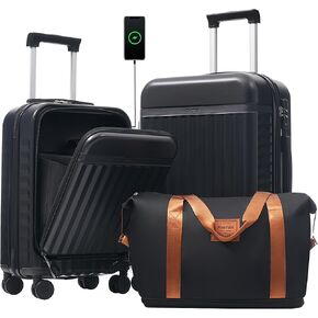 Merax Luggage Sets of 3 Piece Carry on Suitcase Airline Approved,Hard Case Expandable Spinner Wheels(White Pink) in Saudi Arabia