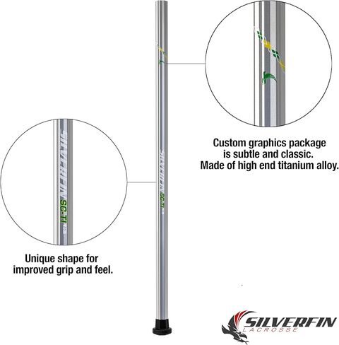 Silverfin SC-Ti Lacrosse Shaft 30 "| Lacrosse Stick للرجال مع قبعة نهاية | لاكروس عمود هجوم: خفيفة الوزن ، متينة ، سهلة ، قبضة مريحة | شباب الأولاد لاكروس عصا لجميع المستويات in Kuwait