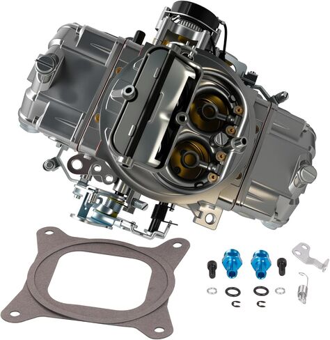 RoyalAir 4-Barrel 4150 Street HP 750CFM Double Pumper Carburetor, Square Bore, High Performance Street and Racing Carb with Downleg Booster,Replacement For Holley 4150#0-82751SA (750CFM) in Kuwait