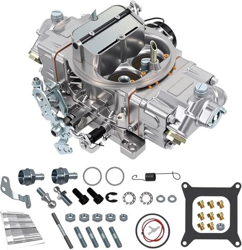 RoyalAir 4-Barrel 4150 Street HP 750CFM Double Pumper Carburetor, Square Bore, High Performance Street and Racing Carb with Downleg Booster,Replacement For Holley 4150#0-82751SA (750CFM) in Kuwait