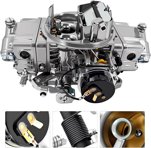 RoyalAir 4-Barrel 4150 Street HP 750CFM Double Pumper Carburetor, Square Bore, High Performance Street and Racing Carb with Downleg Booster,Replacement For Holley 4150#0-82751SA (750CFM) in Kuwait