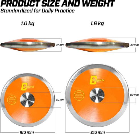 2pcs رمي القرص - المسار الرسمي والميدان العالي ، انخفاض الدوران في المدارس الثانوية والكليات - الممارسة في الهواء الطلق وقرص المنافسة (1.0 كجم / 1.6 كجم / 2.0 كجم) in Kuwait