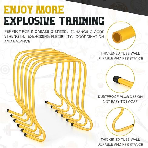 Leyndo 6 PCS Plyo Hurdles Training Equipment Practice Speed Eurdles Training Track Agility Football Basketball Baseball Plyometric for Kids Withes Indoor Outdoor Sports in Kuwait