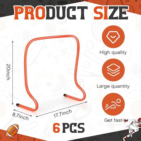 Leyndo 6 PCS Plyo Hurdles Training Equipment Practice Speed Eurdles Training Track Agility Football Basketball Baseball Plyometric for Kids Withes Indoor Outdoor Sports in Kuwait