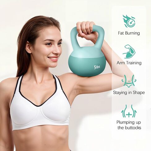 SogesHome Soft Kettlebells with Iron Sand Fill, Wide-Grip Handle, Shock-Proof Design - Ideal for Strength Training - Fitness Kettlebells for Home Gym, Men, Women, Children in Kuwait