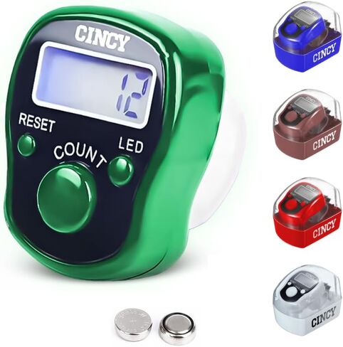 CINCY Clicker Counter – Multi Color LED for Day & Night Use, Instant Reset, Accurate & Quiet, Long Battery Life for Pitch, Golf, Laps, People & Fish Counting, 1 Pack in Saudi Arabia