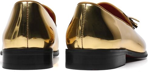 ELANROMAN Men's Patent Leather Loafers Wedding Party Prom Shoes in Kuwait