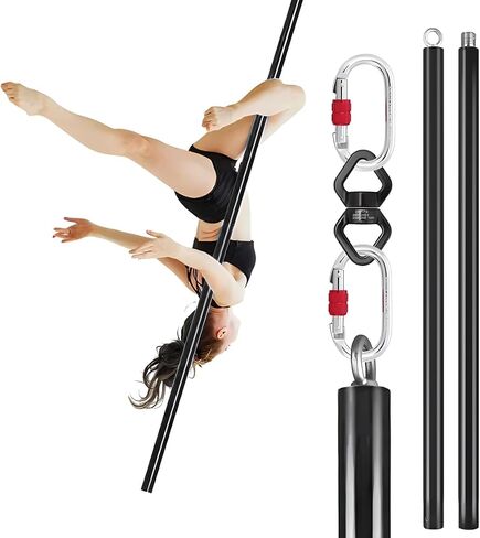 Dreamlin 6.6ft/2m Aerial Flying Dance Pole Portable Suspension Fitness Tube Hanging Rotary Silicone Steel Dancing Pole Gym Equipment for Home Bar in Saudi Arabia