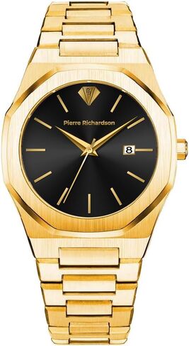 PIRRE Richardson PR5624 Men’s Watch – Black Stainless Steel, Star Dust Dial, Sapphire Crystal Glass, 5ATM in Kuwait