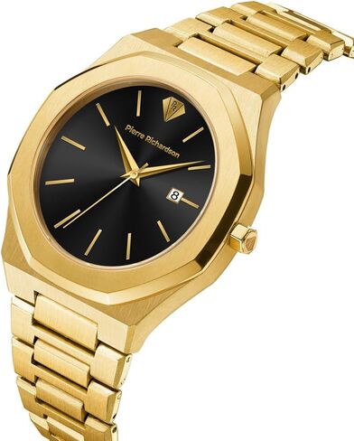 PIRRE Richardson PR5624 Men’s Watch – Black Stainless Steel, Star Dust Dial, Sapphire Crystal Glass, 5ATM in Kuwait