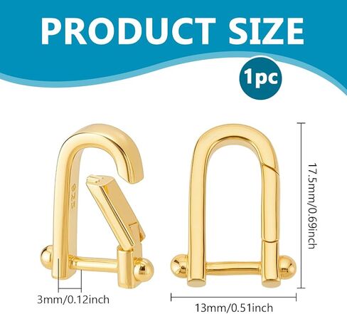 PH Pandahall 925 Sterling Silver Spring Gate Rings Up Metal Metal Gate Ring Clasps Clasps Clasps Rings Close Clasp for DIY Bracelet Anklets Making Making in Kuwait