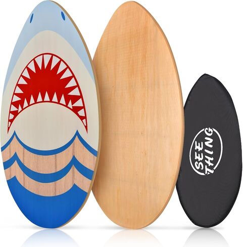 seething 35 Inch Skimboard with High Gloss Coat Wood Skim Board for Beginners,Kids, Teenagers, Adults and All Skimming in Kuwait