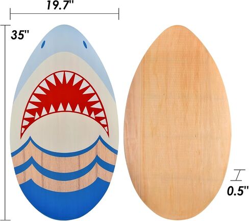 seething 35 Inch Skimboard with High Gloss Coat Wood Skim Board for Beginners,Kids, Teenagers, Adults and All Skimming in Kuwait
