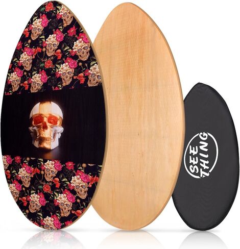 seething 35 Inch Skimboard with High Gloss Coat Wood Skim Board for Beginners,Kids, Teenagers, Adults and All Skimming in Kuwait
