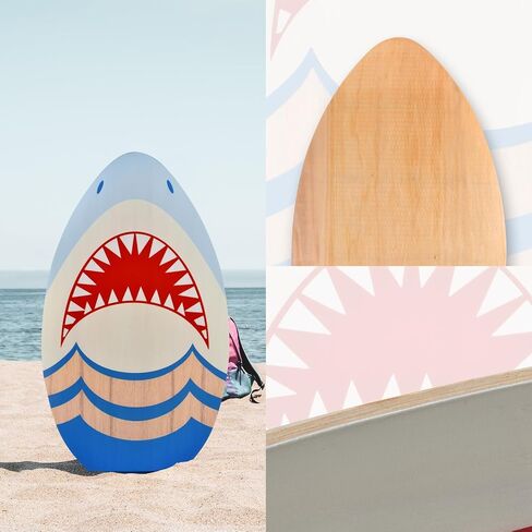 seething 35 Inch Skimboard with High Gloss Coat Wood Skim Board for Beginners,Kids, Teenagers, Adults and All Skimming in Kuwait