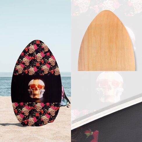 seething 35 Inch Skimboard with High Gloss Coat Wood Skim Board for Beginners,Kids, Teenagers, Adults and All Skimming in Kuwait