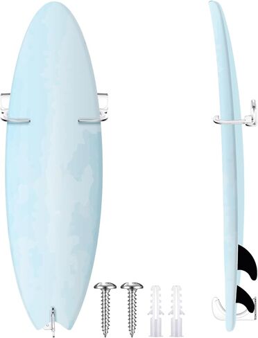 Yousoontic Surfboard Wall Mount Clear Acrylic Surf Board Display Indoor Wall Decor Vertical Surfboard Rack for Shortboards Fish Boards,and Funboards,Holds 50 Lbs in Saudi Arabia