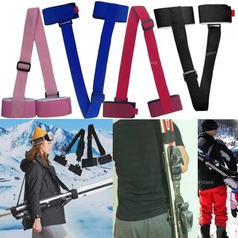 4pcs Skimate Carry Your Ski Equipment with Ease, Skimate Ski Straps, Ski Carrier, Snowboard Carrier, Strap Ski Carrier Sled Accessories in Saudi Arabia