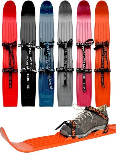 Tundra Wolf Kids skis - skis for Kids with Universal bindings for Toddlers and up -Shoe Size 9C to 7Y - Build Balance and Technique with Flexible ski Skates (26'' x 4'' with 3'' tip) in Saudi Arabia
