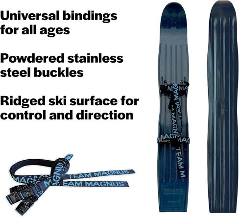 Tundra Wolf Kids skis - skis for Kids with Universal bindings for Toddlers and up -Shoe Size 9C to 7Y - Build Balance and Technique with Flexible ski Skates (26'' x 4'' with 3'' tip) in Saudi Arabia