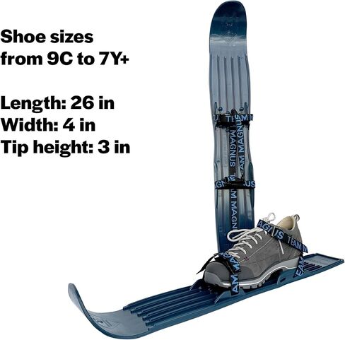 Tundra Wolf Kids skis - skis for Kids with Universal bindings for Toddlers and up -Shoe Size 9C to 7Y - Build Balance and Technique with Flexible ski Skates (26'' x 4'' with 3'' tip) in Saudi Arabia