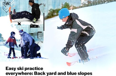Tundra Wolf Kids skis - skis for Kids with Universal bindings for Toddlers and up -Shoe Size 9C to 7Y - Build Balance and Technique with Flexible ski Skates (26'' x 4'' with 3'' tip) in Saudi Arabia