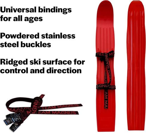 Tundra Wolf Kids skis - skis for Kids with Universal bindings for Toddlers and up -Shoe Size 9C to 7Y - Build Balance and Technique with Flexible ski Skates (26'' x 4'' with 3'' tip) in Saudi Arabia