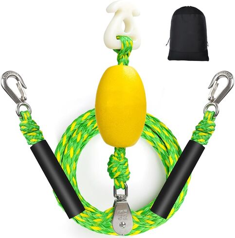 Self Centering Boat Tow Harness for Tubing, Boat Tow Rope Harness with Pulley and Large Hooks for Towing 1-4 Riders Towable Tubes, Pulling Water Skiing, Wakeboarding in Saudi Arabia