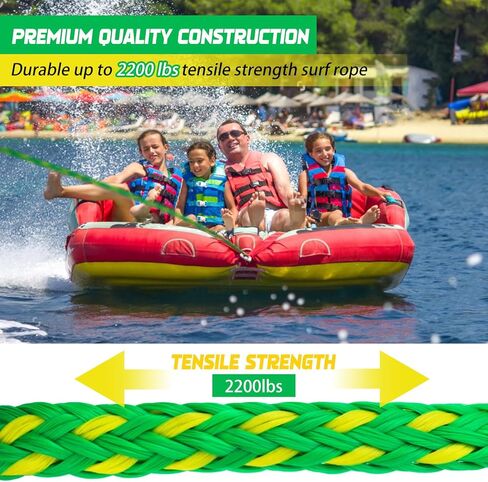 Self Centering Boat Tow Harness for Tubing, Boat Tow Rope Harness with Pulley and Large Hooks for Towing 1-4 Riders Towable Tubes, Pulling Water Skiing, Wakeboarding in Saudi Arabia