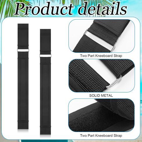 2 Pcs Replacement Kneeboard Strap Boating Shock Water Sport Knee Board Knee Surfing Board Strap for Waterboarding Kneeling Boarding in Kuwait