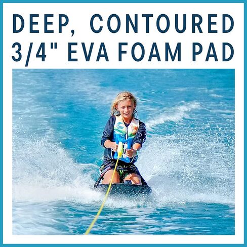 Zup Kneeboard مع حزام مبطن قابل للتعديل مع وسادة رغوة EVA مريحة ، مثالية للرياضات المائية وصعود الركبة ، 50 "× 20" in Kuwait