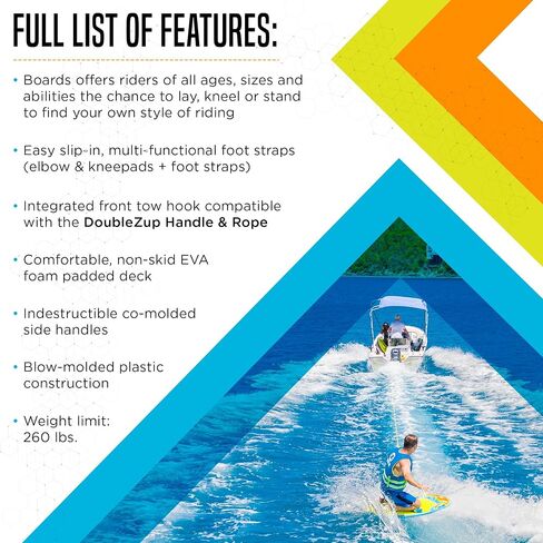 ZUP You Got This All-in-One Board for Kneeboarding, Wakeboarding, Wakeskating, and Wakesurfing, Versatile Design for All Ages, Available in 160 and 260 Models, 51.7" x 23.8" x 4.6" in Saudi Arabia