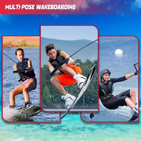 حبل ومقبض 75 قدمًا ، لا يوجد حبل سحب من Dyneema Dyneema ، 4 أقسام تطفو على حبل التزلج على الماء للاستيقاظ ، والكسل المائي ، والركبة ، و Wakesurfing in Kuwait