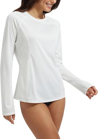 baleaf Rash Guard for Women Swim Shirts UPF 50+ UV Sun Protection Long Sleeve Swimsuit Top Zipper Pocket Thumbhole in Kuwait