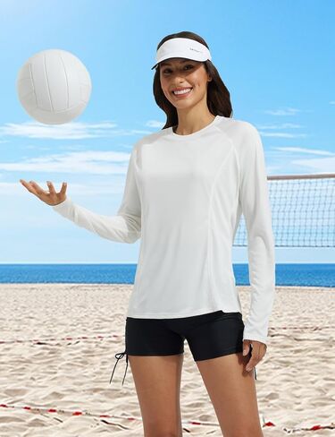 baleaf Rash Guard for Women Swim Shirts UPF 50+ UV Sun Protection Long Sleeve Swimsuit Top Zipper Pocket Thumbhole in Kuwait