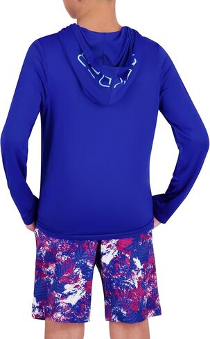 Spyder Boys' Long Sleeve Hooded Rash Guard – UPF 30+ Protection, Quick-Dry, 4-Way Stretch Swim Shirt in Saudi Arabia